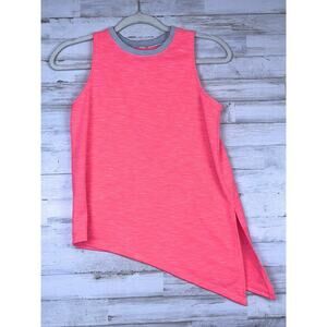 SO Authentic American Heritage Neon Pink Tank Top Small Asymmetrical Hem